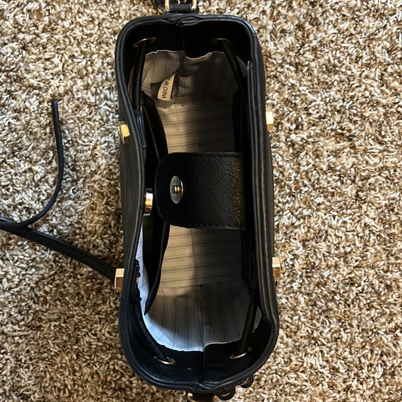 Boutique Faux Leather Black Crossbody Purse with Gold - Picture 6 of 8